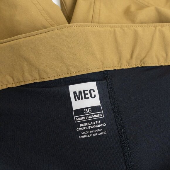 ✨ MEC Crinkum Plus Shorts Padded Mustard Brown Mountain Biking Size 36 - Picture 5 of 16